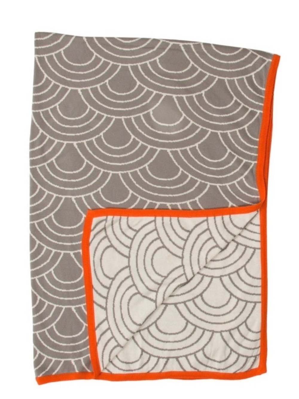 Jonathan Adler scales cotton knit modern throw gray